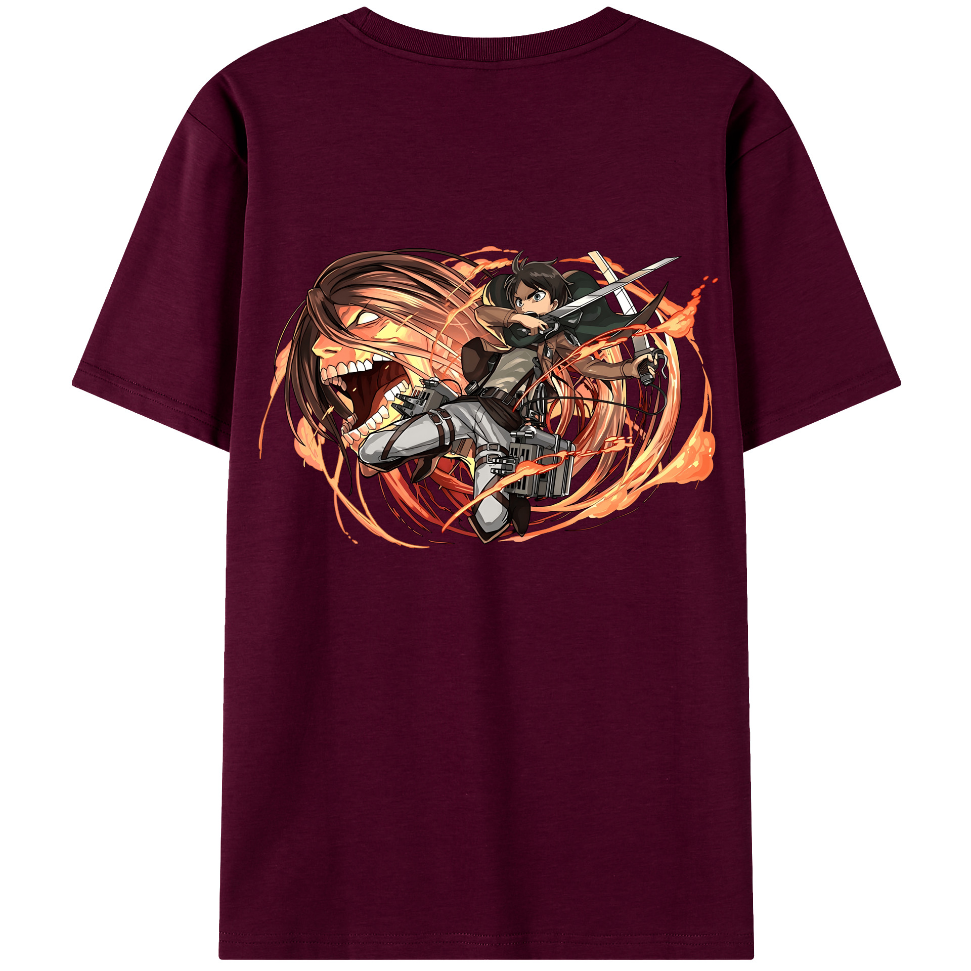 （画像用） 進撃の巨人 エレン･イェーガー Attack on Titan Eren Jäger レディース半袖Tシャツ(バックプリント)